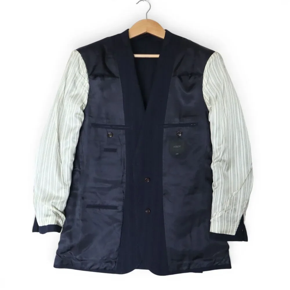 J. Crew Men's 40R Wool Sport Coat Blazer Blue Unstructured Half Lined SAMPLE